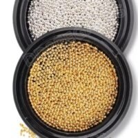 ADORNO PARA UÑAS - PERLAS PLATEADAS Y DORADAS CAVIAR