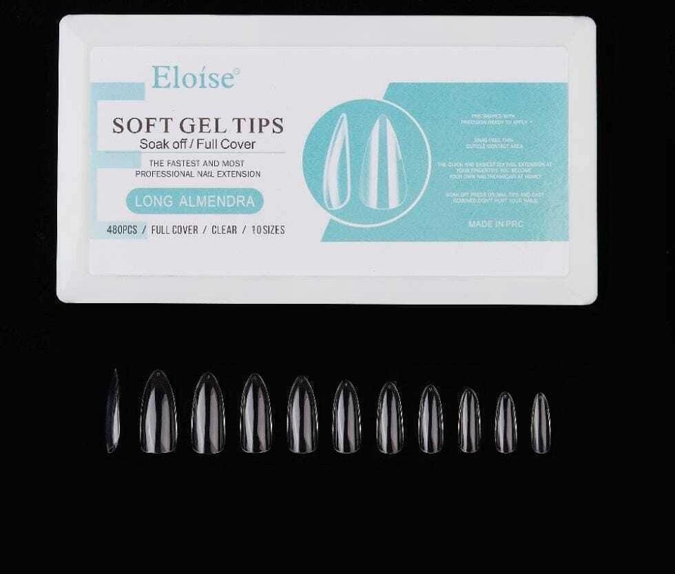 SOFT GEL TIPS LONG ALMENDRA
